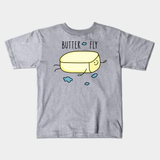Funny flying butter Kids T-Shirt